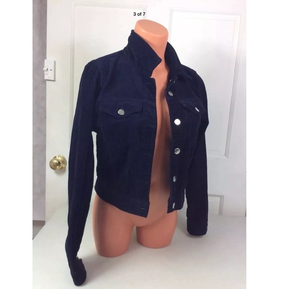 FOREVER 21 navy Corduroy jacket small - Picture 1 of 5